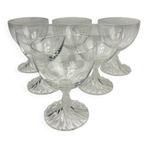 Lalique, 6 water glasses model Rambouillet in crystal