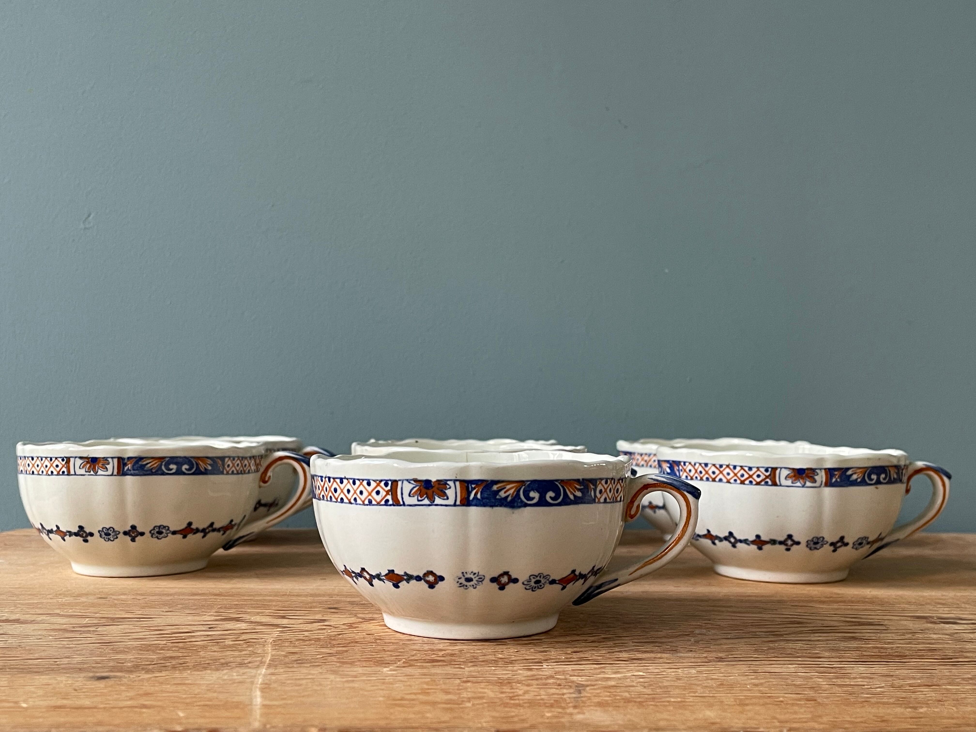 Coffee service Émile Bourgeois Grand Dépôt, décor Rouen XIXth