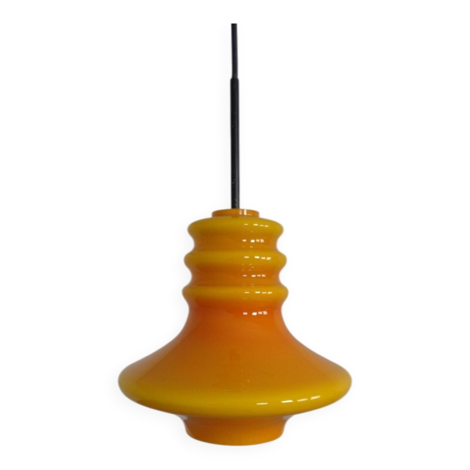 Orange glass ceiling light from Doria, Germany, 1960s.
