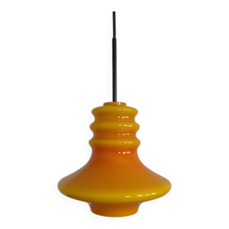 Orange glass ceiling light from Doria, Germany, 1960s.