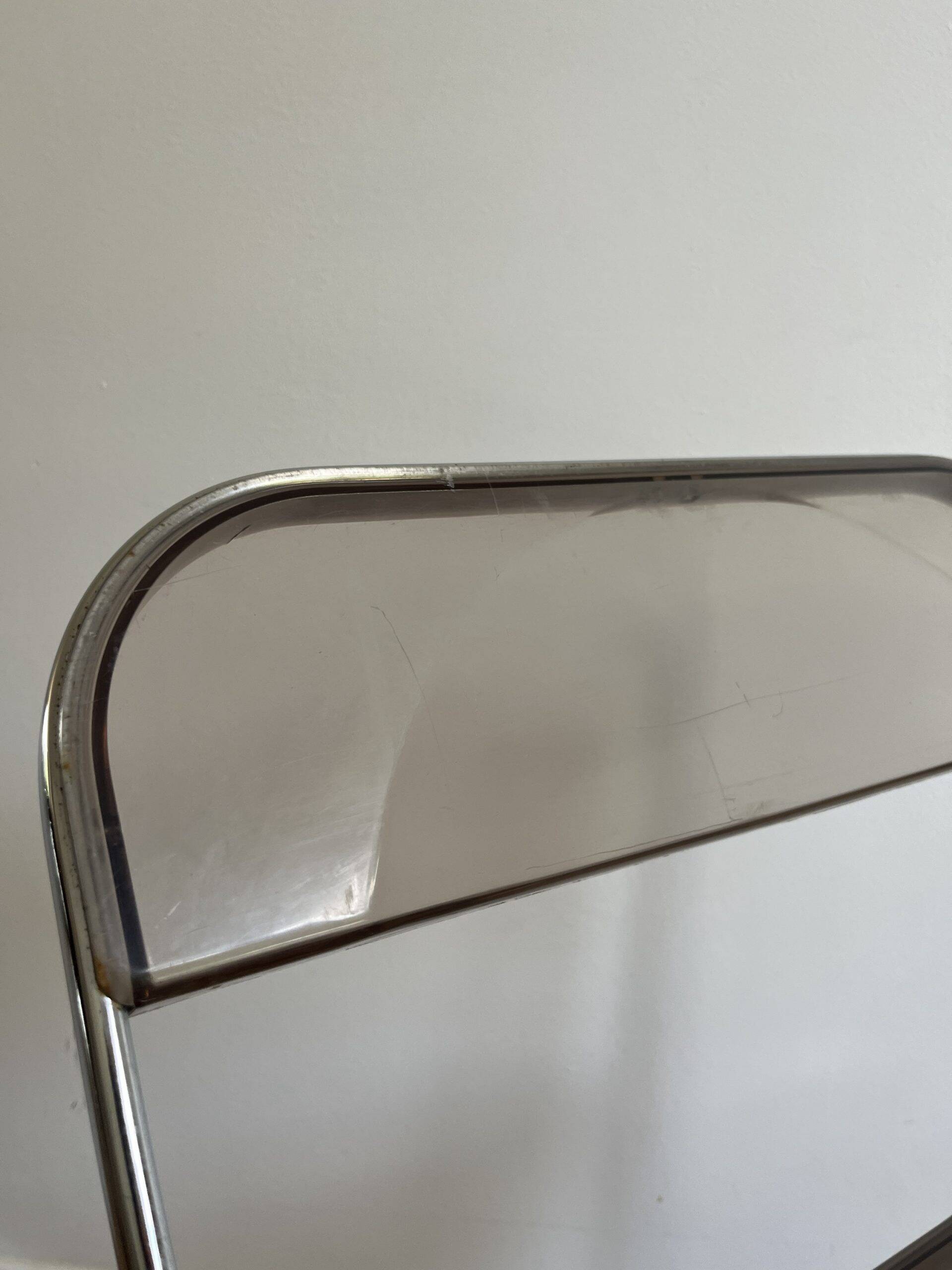 Chaise Plia plexi fumé par Giancarlo Piretti