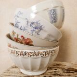 5 mismatched old bowls