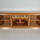 Enfilade/Credenza in oak and brushed brass, Italy, 1970