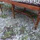 Banc bois léopard véranda salon 6 pieds vintage