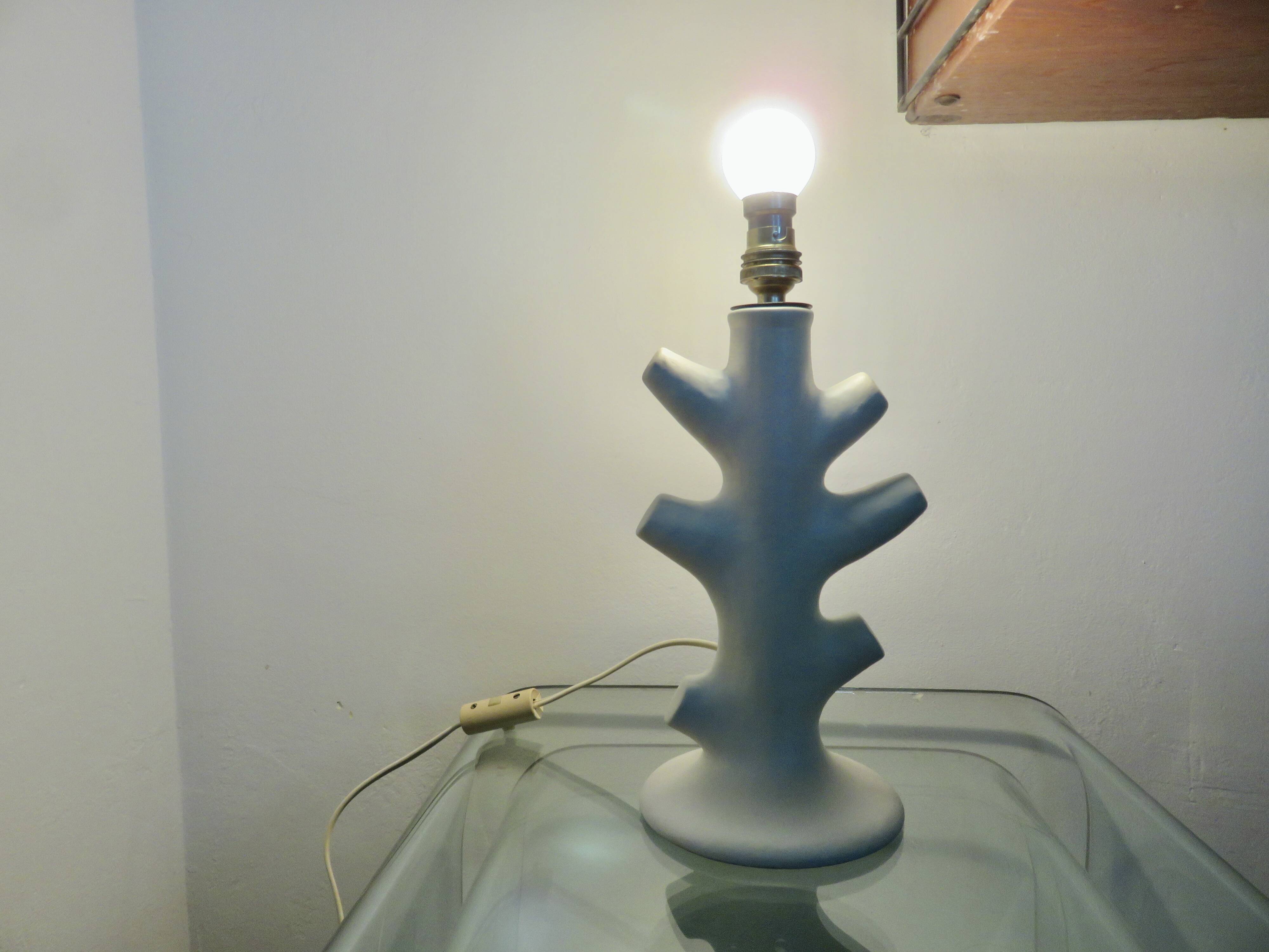 Matte white ceramic lamp 1960