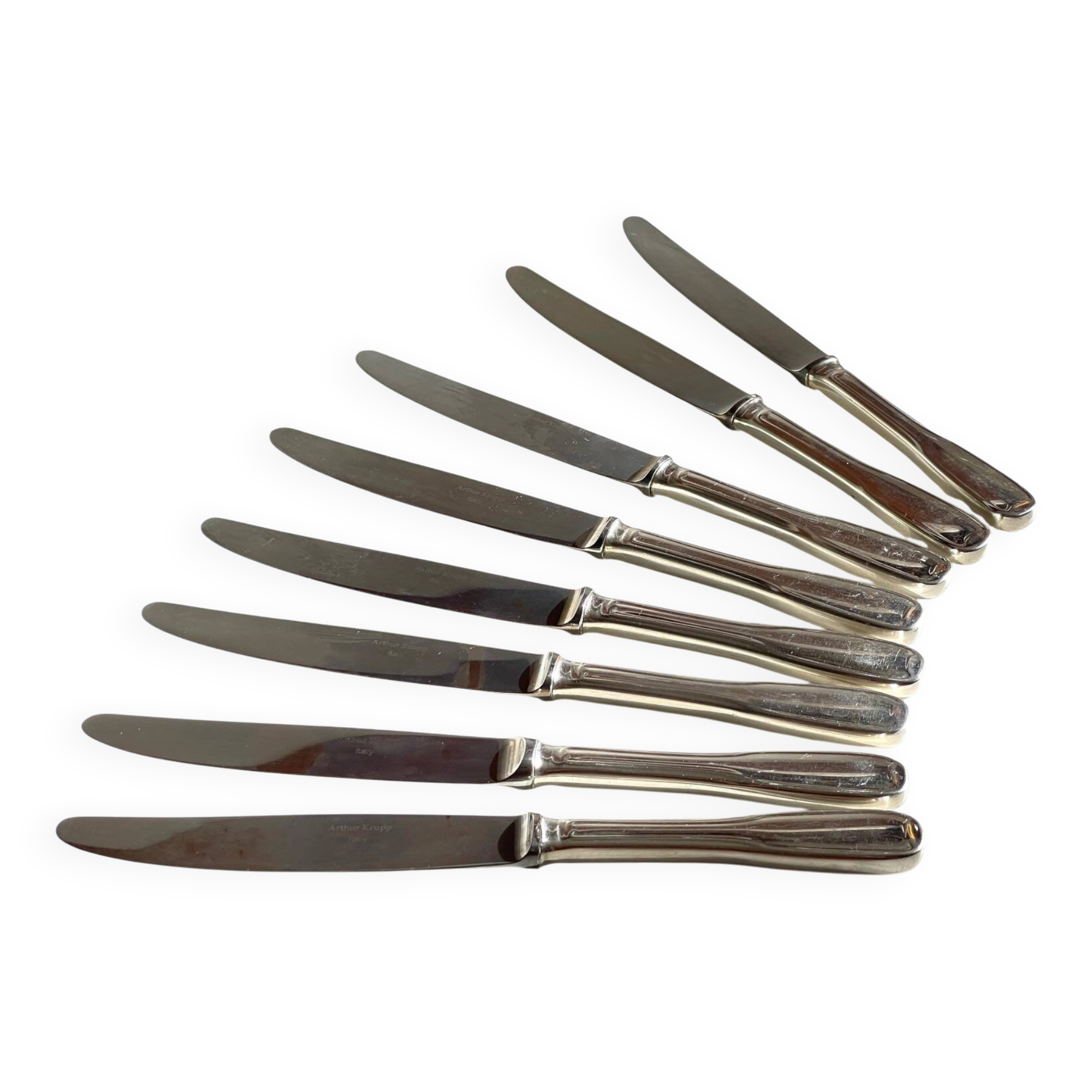 8 Table Knives A. Krupp Italy Vintage