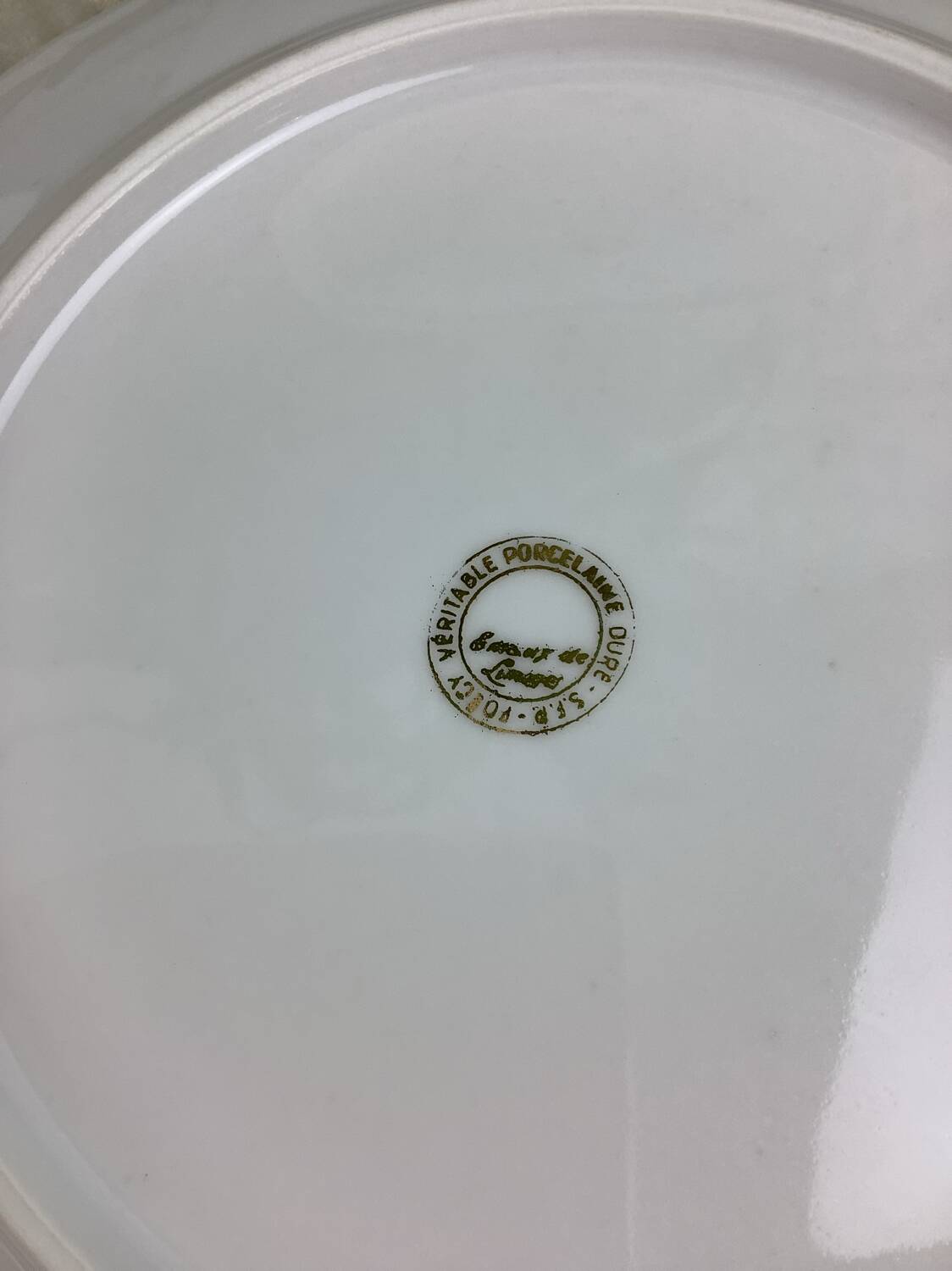 6 flat plates porcelain Limoges France