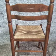 Set of 4 rustic chairs in Louis XIII style, with rush seats, early 20th century.