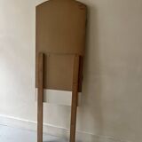 Large round triptych mirror with ivory background and back, 1970s design.