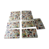 Lot de 9 planches à découper, en formica, vintage