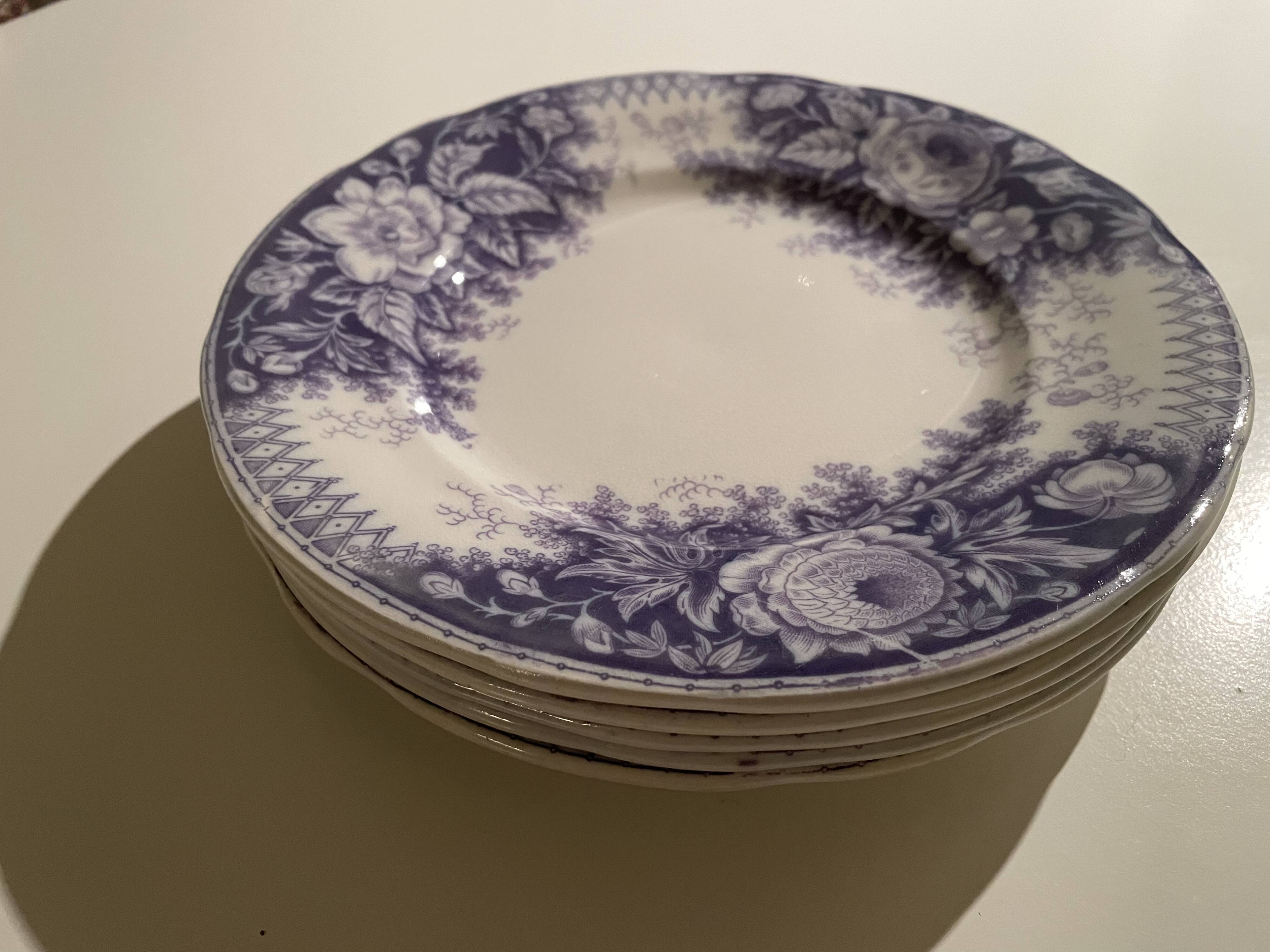 Assiettes dessert Sarreguemines modèle Jardinière XIXEME