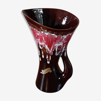 Vallauris vintage enamelled ceramic pitcher