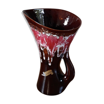 Vallauris vintage enamelled ceramic pitcher