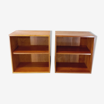 Pair of vintage teak bedside tables from the 60s