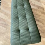 green asymmetrical bench