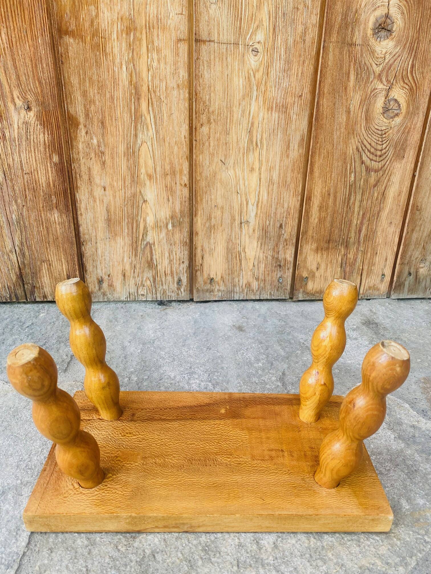 Vintage turned wooden footstool/step stool