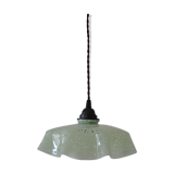 Vintage hanging draped green Clichy glass