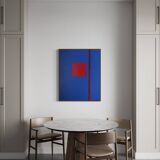 Art abstrait sur toile tendue 100x81cm That blue