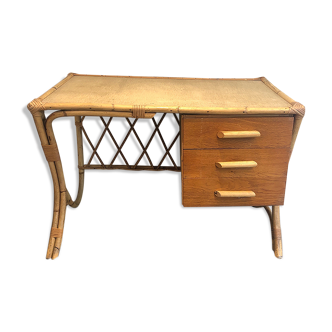 Rattan desk around 1970