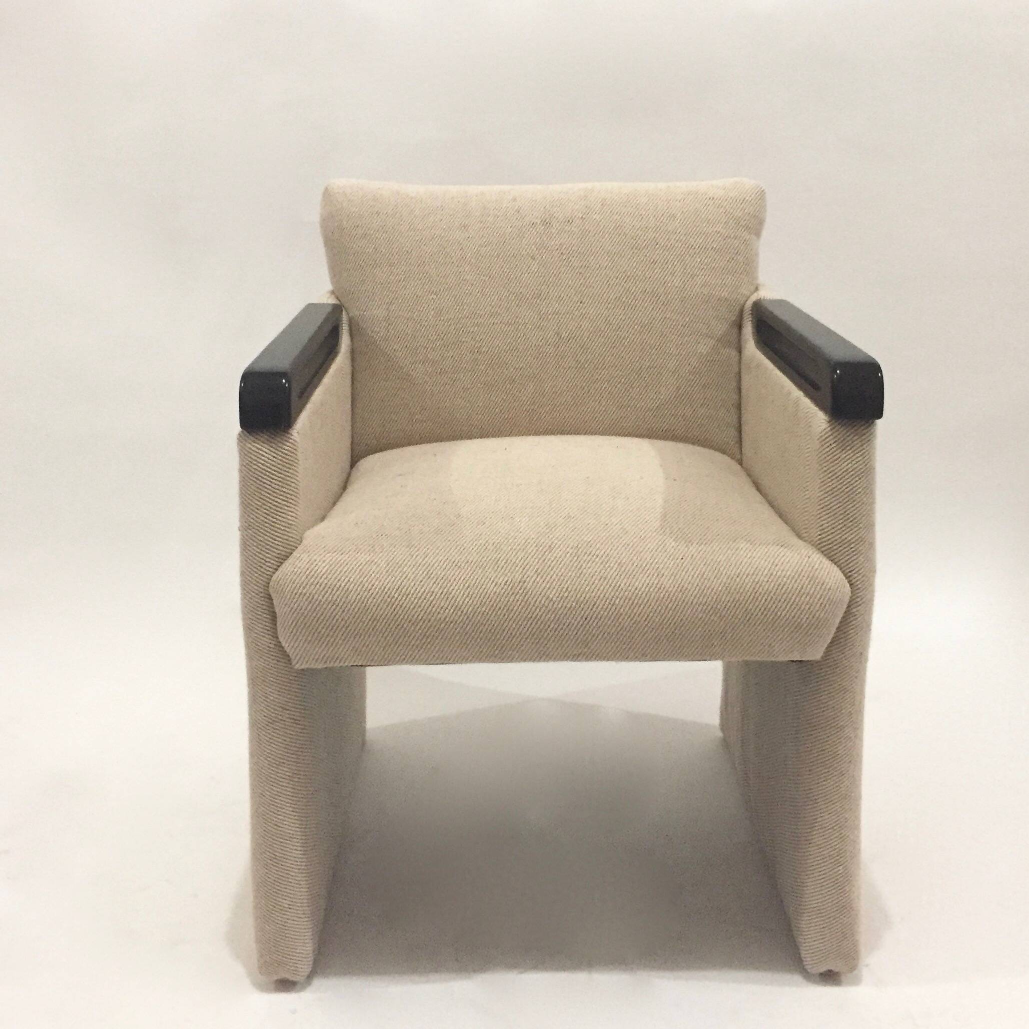 Reupholstered 1980s armchair