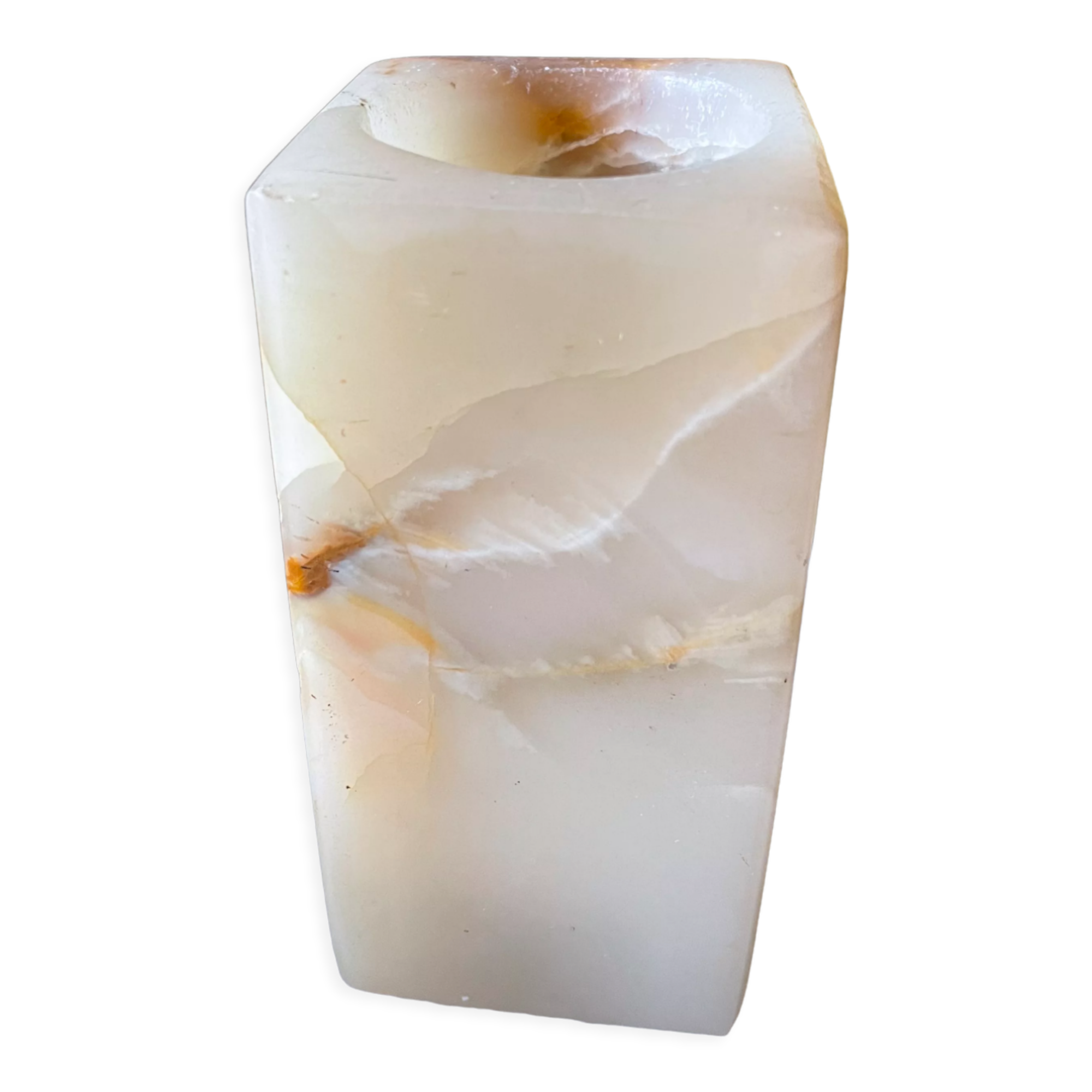 Rectangular alabaster vase