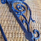 Pair of blue wrought iron shelf brackets