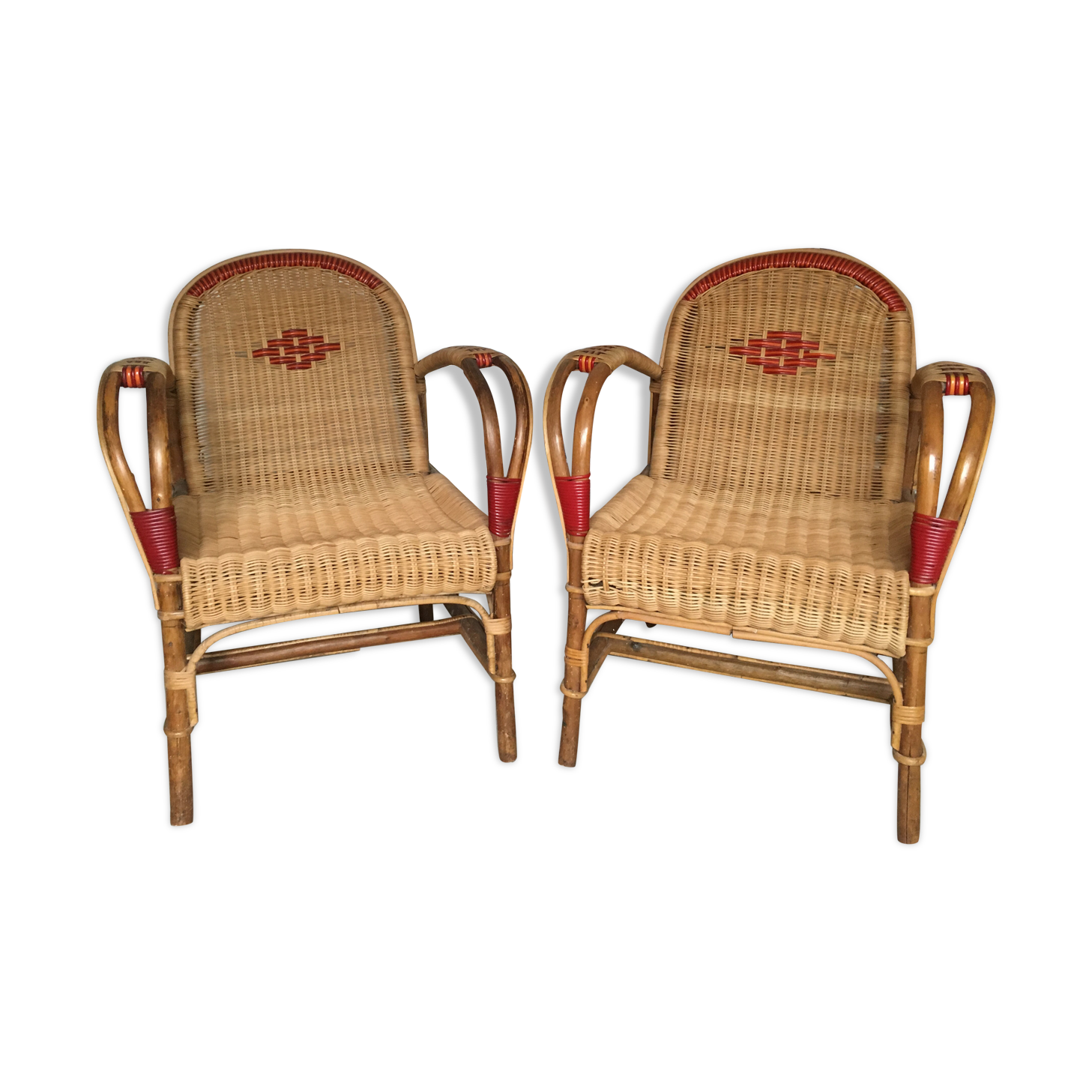 Pair of rattan chairs
