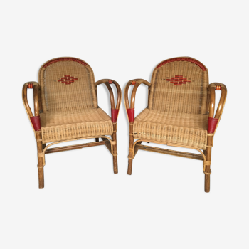 Pair of rattan chairs