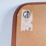 Mid-century modern sculptural wall mirror, teak, crystal glass, Glas & Trä, 1960s