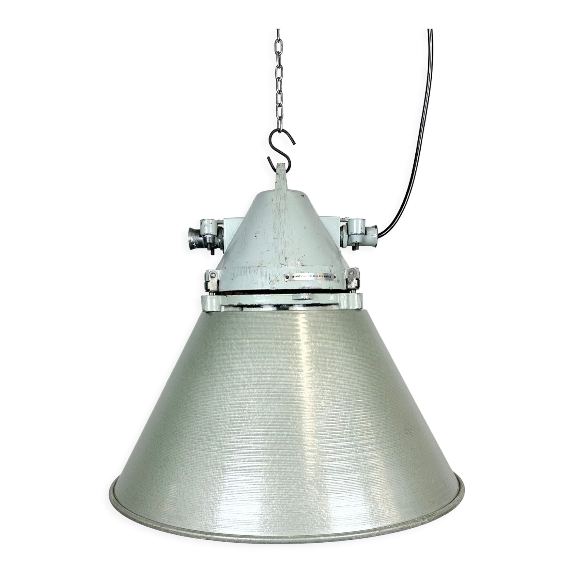 Industrial explosion proof lamp with aluminium shade from Elektrosvit, 1970s