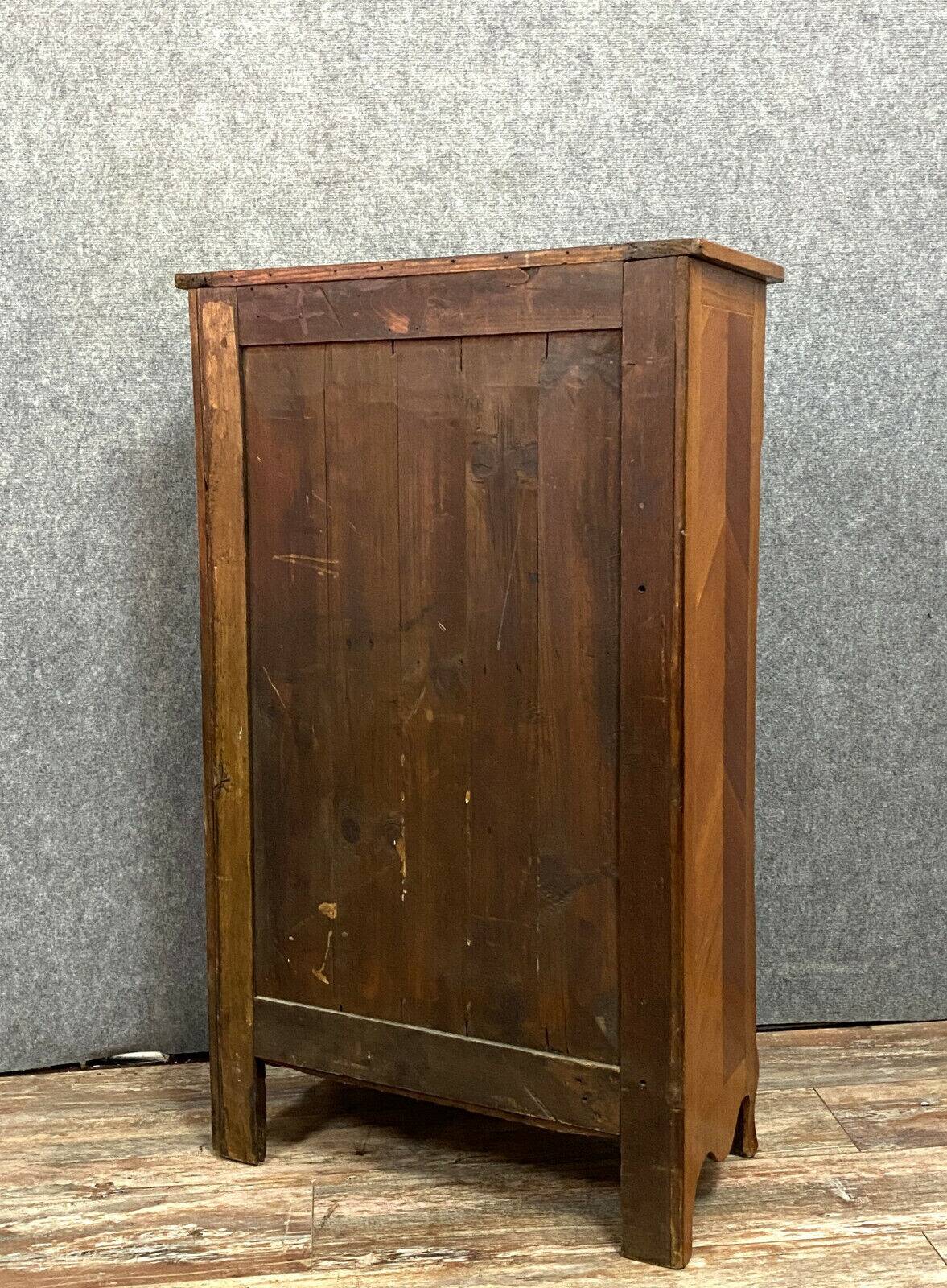 Louis XV bookcase in precious wood marquetry circa 1850