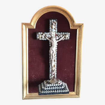 Tableau Jesus Christ en coquillages