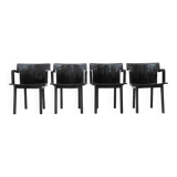 Black Vintage Chairs 4870 by Anna Castelli for Kartell, 1980s, set of 4