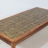 Rosewood and ceramic coffee table