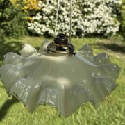 Vintage pleated glass lace lampshade ceiling light