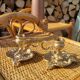 Pair of vintage solid brass candle holders