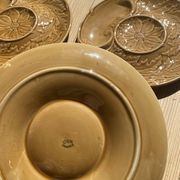 5 asparagus plates in earthenware Manufacture de Gien