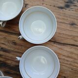 Set of 7 Limoges porcelain cups and saucers