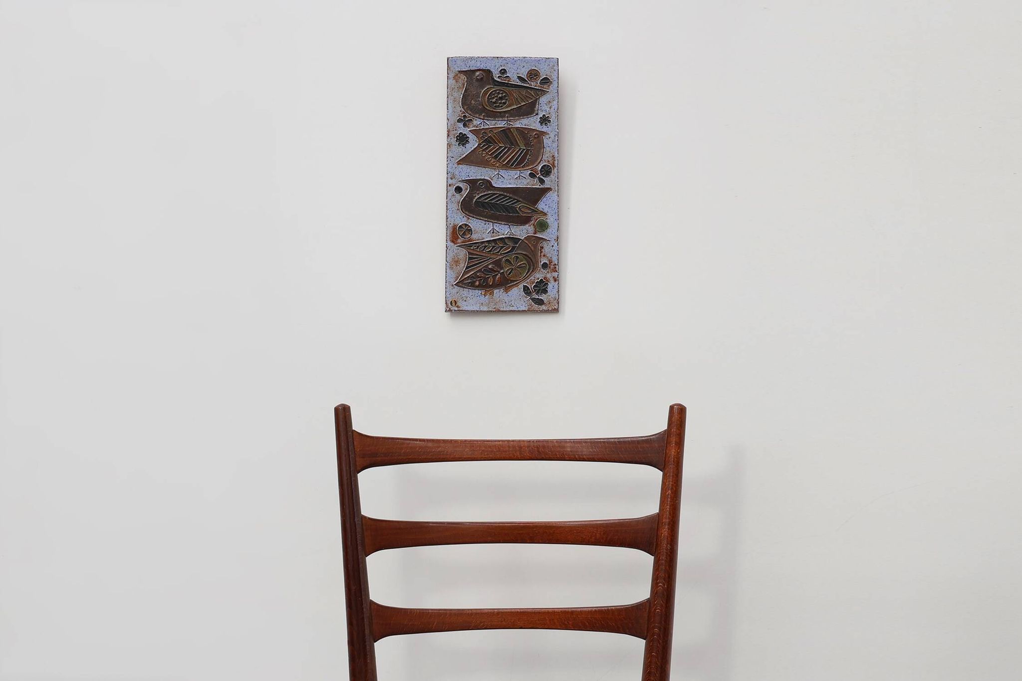 Mid‑Century Ceramic Wall Panel with Stylized Birds by Amphora, Belgium, ca.