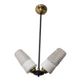 Lustre 2 feux aux verres ciselés