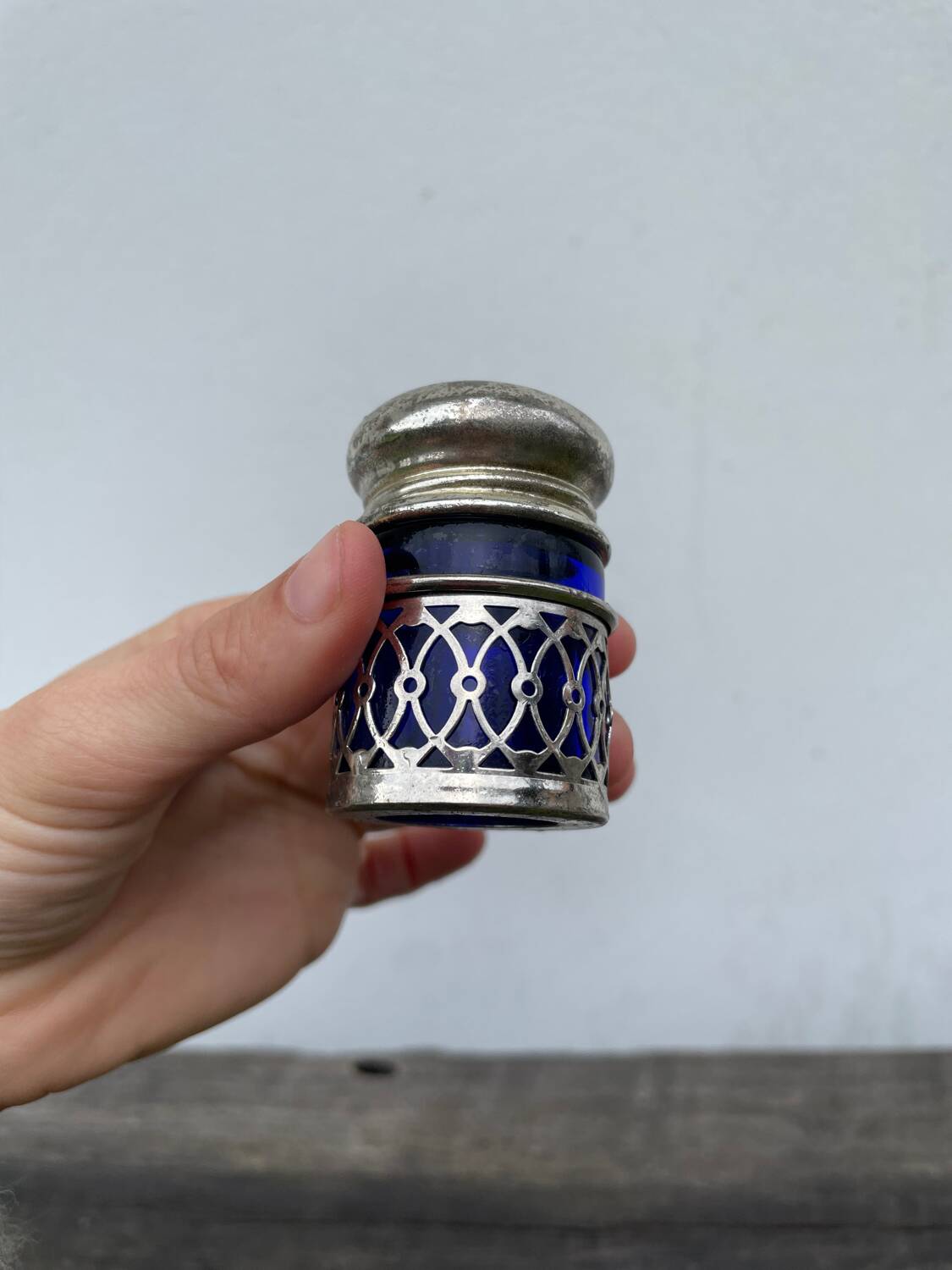 Silver-plated salt and pepper shaker, 1950s