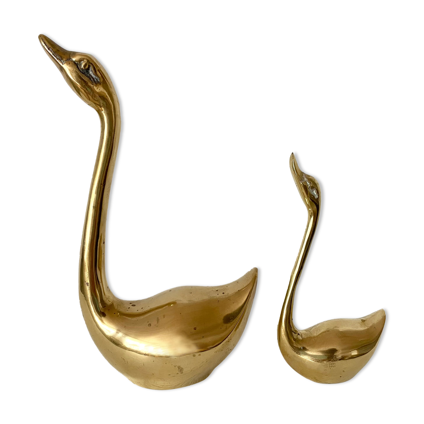 Golden brass birds