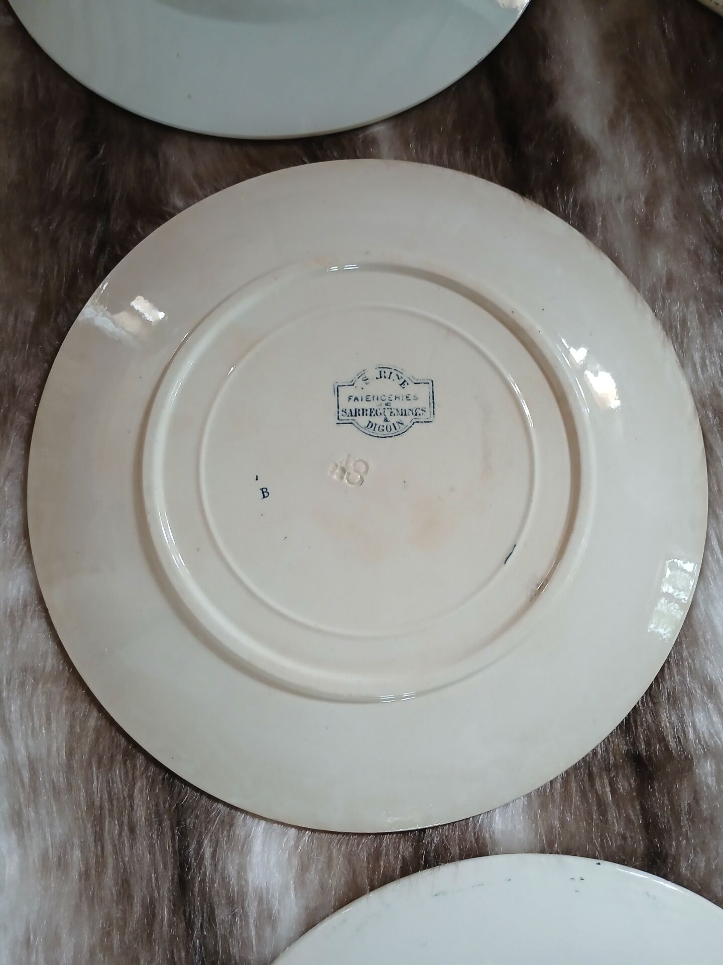 8 mismatched ironstone dinner plates