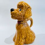 Pichet en barbotine caniche camel