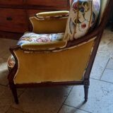 Pair of Louis XVI style bergère armchairs