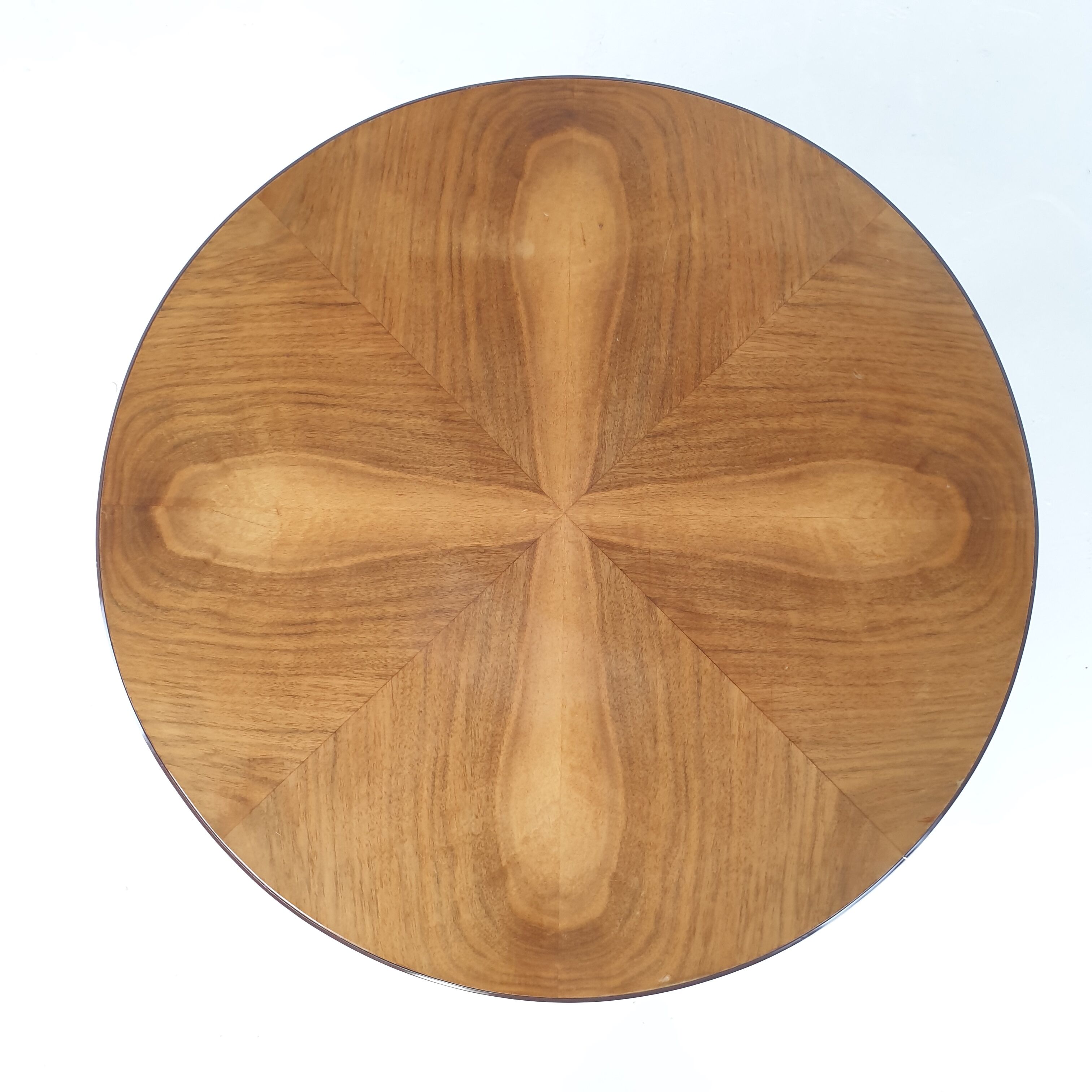 Italian wooden coffee table with brass feet 1960's