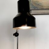 Vintage Reading Floor Lamp Retro, Black, Steel, Sweden 1960s