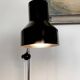 Lampadaire de lecture vintage rétro, noir, acier, Suède, années 1960