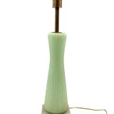 Mid-century modern green Murano glass Table lamp, Barovier & Toso style  Italy, 1940s