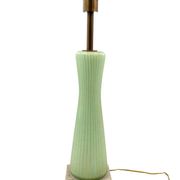 Mid-century modern green Murano glass Table lamp, Barovier & Toso style  Italy, 1940s
